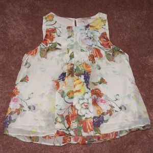 Sleeveless floral shirt